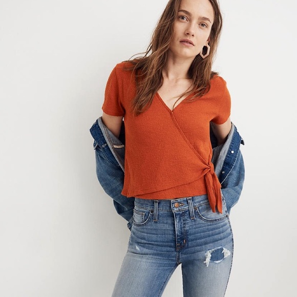 Madewell Tops - Madewell Texture & Thread Wrap-Tie Top